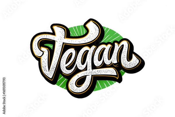 Fototapeta Tegan text effect with green background isolated on transparent background modern typography design for logo