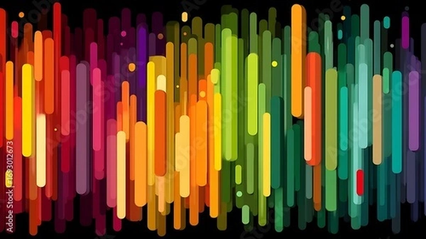 Fototapeta this artwork is an abstract composition filled with vertical lines of varying lengths and vivid colors