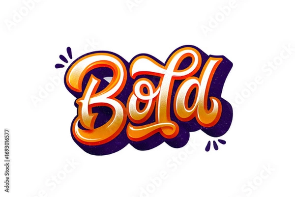 Fototapeta A dynamic and eyecatching illustration of the word bold in a stylized, handdrawn font isolated on transparent background
