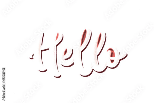 Fototapeta Hello vector illustration isolated on transparent background, perfect for greeting cards and social media posts