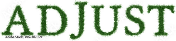 Fototapeta Adjust - 3D rendering fresh Grass letters isolated on whhite background.