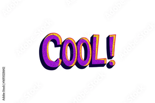 Fototapeta Cool word art illustration isolated on transparent background funky typography with vibrant colors and playful design for trendy projects