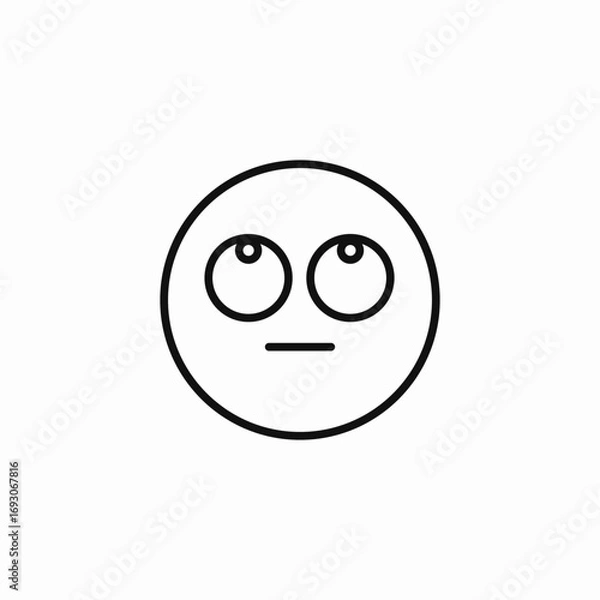 Obraz eye roll indifference icon sign vector