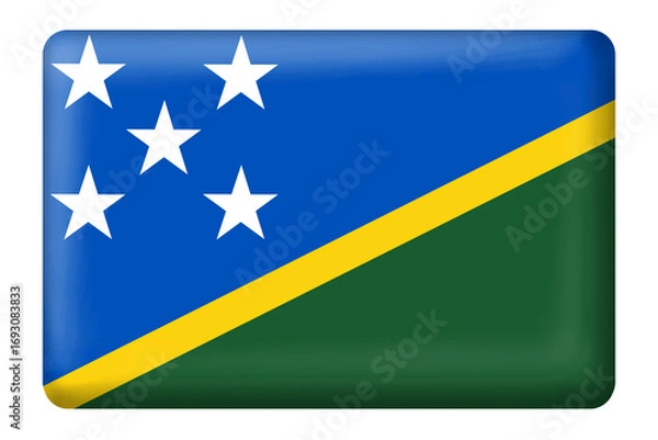 Fototapeta Solomon Islands flag square button shape on transparent background. Flag, travel, national, country, business, presentation, world, print, sticker, education, digital, design, etc.