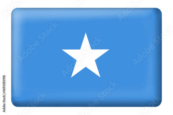 Fototapeta Somali flag square button shape on transparent background. Flag, travel country, national, Somali, mogadishu, language, education, presentation, business, element, digital, design, culture, print, etc