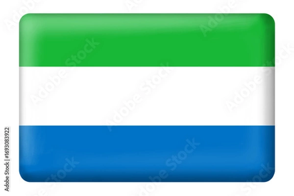 Fototapeta  Sierra Leonean flag square button shape on transparent background. Flag, national, country, travel, sierra leone, language, education, business, print, web, digital, design, celebration day, etc.