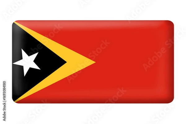 Fototapeta Timor Leste flag with square button shape on transparent background. National or country flag. Flag, national, country, timor leste, button, square, button, asia, element, icon, symbol, png, sticker