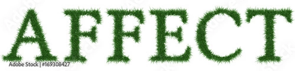 Fototapeta Affect - 3D rendering fresh Grass letters isolated on whhite background.