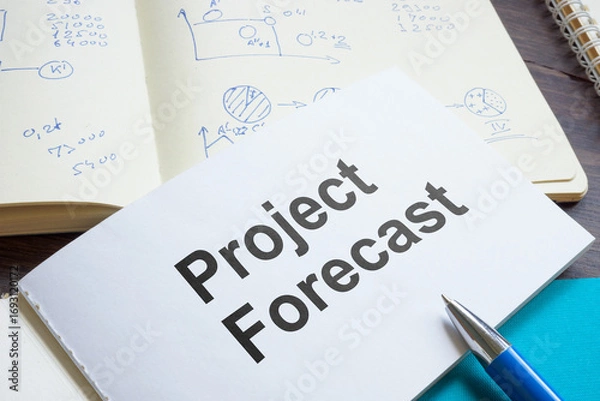Fototapeta Project forecast and documents. Business planning.