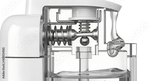 Fototapeta Internal Pump Mechanism with Spring and Ball