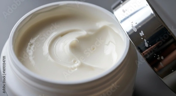 Fototapeta Cream in Jar with Open Lid