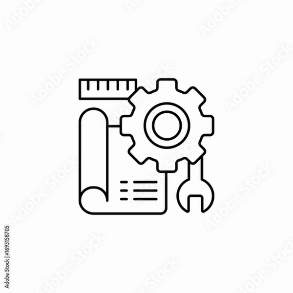 Fototapeta project plan icon sign vector