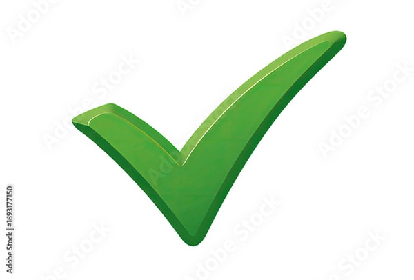 Obraz Green cartoon checkmark icon
