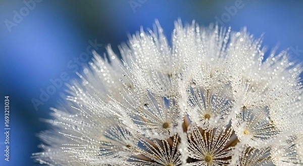 Obraz White Dandelion Seed Head Close Up.