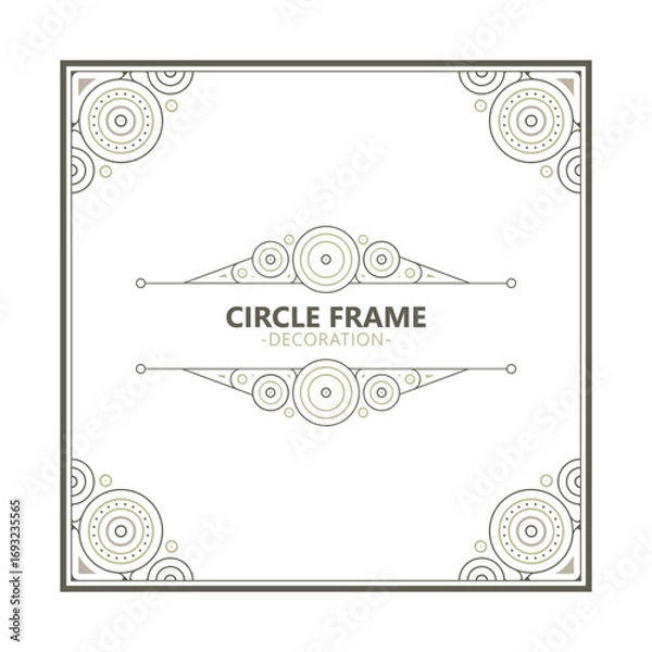 Fototapeta Minimalist Geometric Circle Frame Decoration Design for Invitation or Card