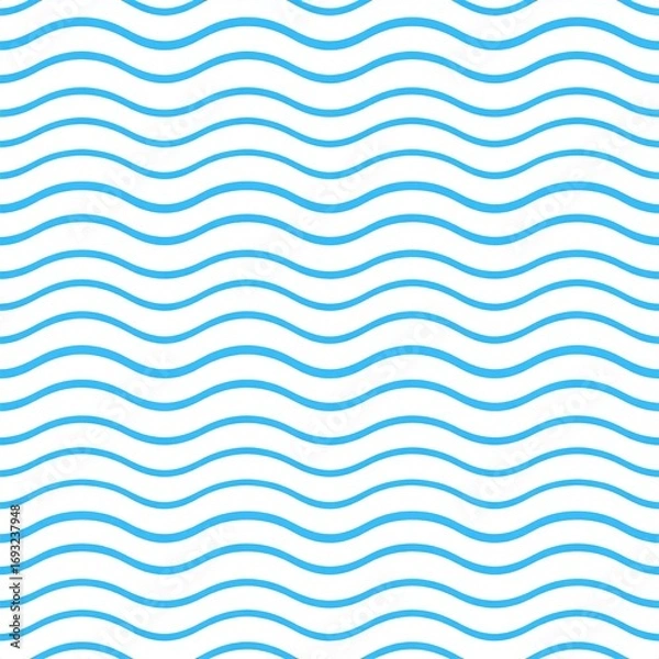 Fototapeta Blue Wavy Line Pattern Background