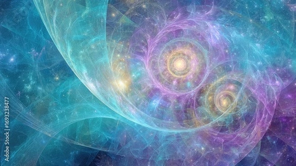 Obraz Abstract Spiral Galaxy With Glowing Stars
