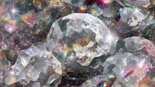 Obraz Cosmic Crystal Cluster In Space