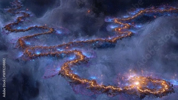 Obraz Cosmic Ribbon Nebula In Deep Space
