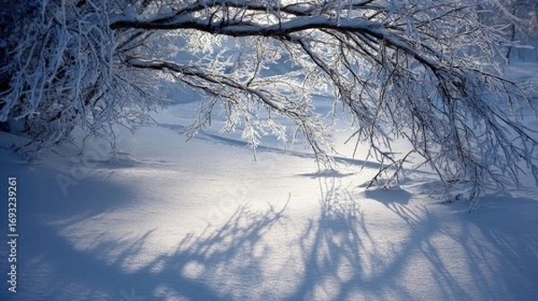 Obraz Snowy Branches Under Sunlight