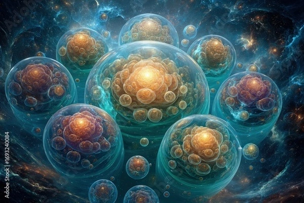 Obraz Abstract Glowing Spheres In Space