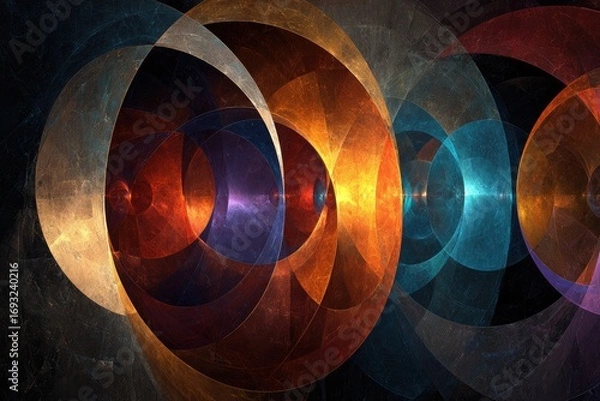Obraz Abstract Colorful Circles And Shapes Design