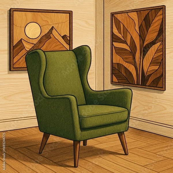 Obraz Elegant Wingback Chairs Collection