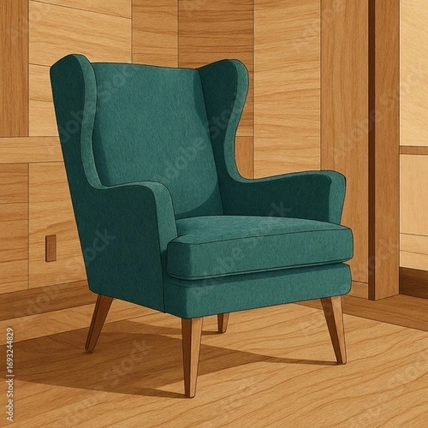 Obraz Elegant Wingback Chairs Collection