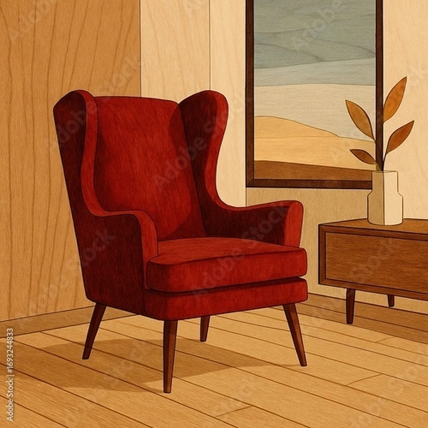 Obraz Elegant Wingback Chairs Collection