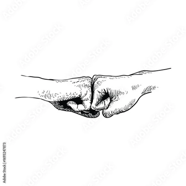 Obraz punching hand sketch