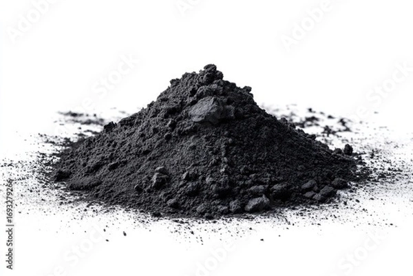 Fototapeta Dark, finely ground powder piled high