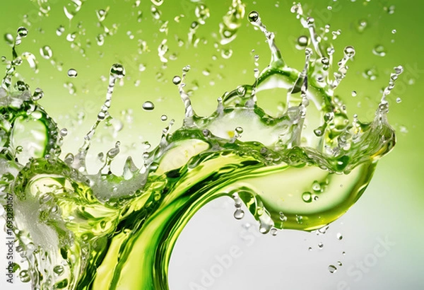 Fototapeta lime soda splash droplets frozen isolated