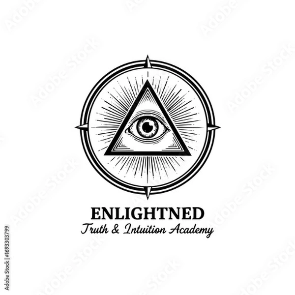 Fototapeta All Seeing Eye Logo for Truth and Intuition Academy