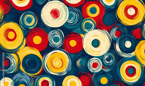 Fototapeta Tile or carpet pattern background with decorative, symmetrical elements. Ideal for wallpaper, textiles, or digital design projects.