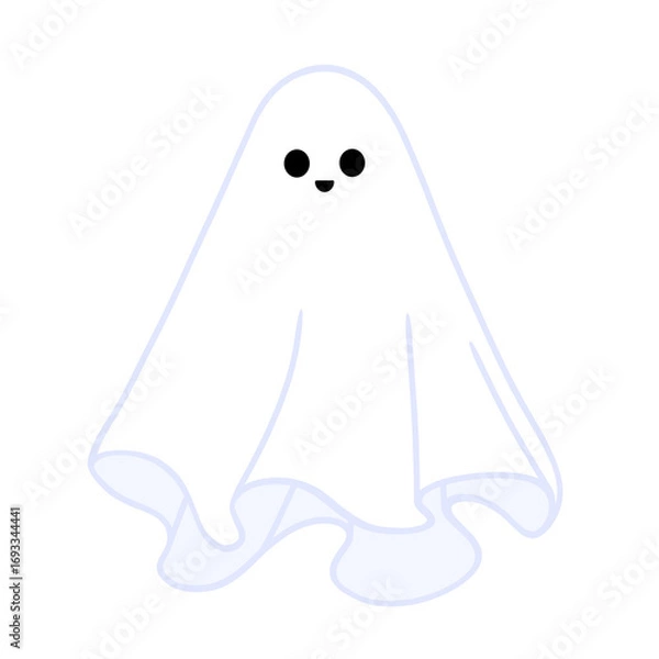 Fototapeta Ghost halloween character on transparent background, PNG. Halloween, ghost, monster, spooky, cartoon, trendy, celebration, character, cute, print, design element 