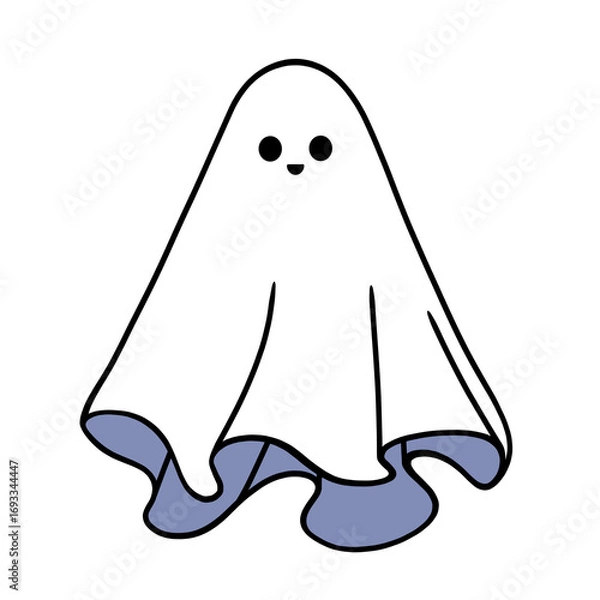 Fototapeta Halloween ghost vector illustration. Ghost character cartoon on transparent background. Ghost, cartoon, sticker, element, scary. 