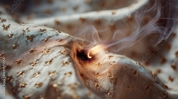 Obraz Fabric burning close up