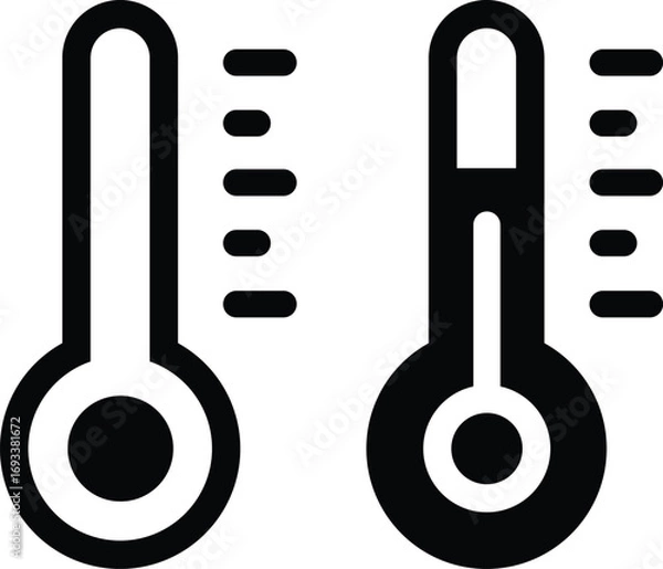 Fototapeta Thermometer icon set design with transparent background. Vector illustration