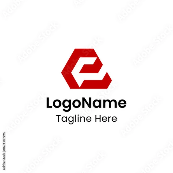 Fototapeta Modern Hexagon F Letter Logo Design Template