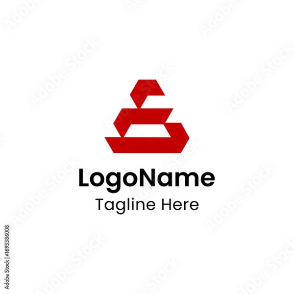Fototapeta Abstract Red Geometric Modern Corporate Logo Design