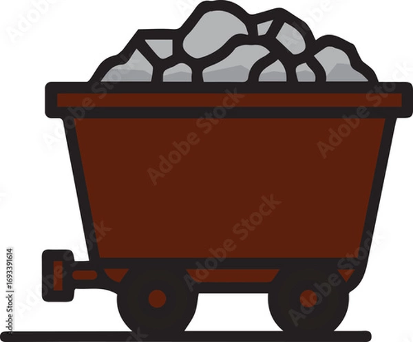 Obraz illustrations stone mining cart vector