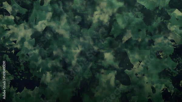 Fototapeta Dark green camouflage pattern background. Military texture background illustration.