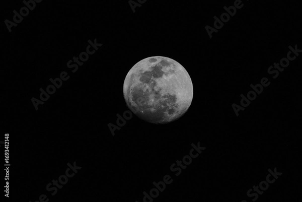 Obraz full moon over black sky