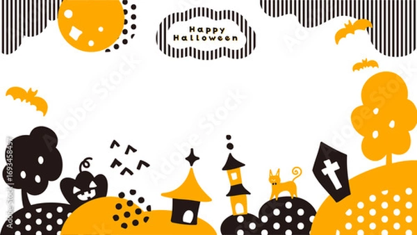 Fototapeta かわいい動画配信用の背景41　ハロウィン柄