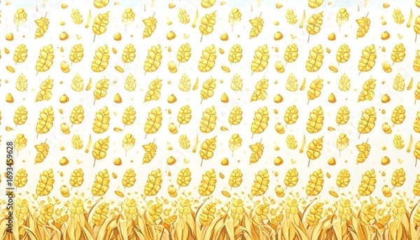 Obraz Golden wheat field pattern