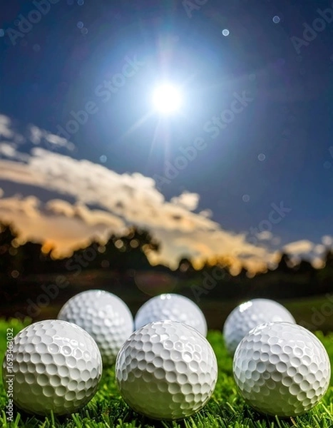 Obraz Golf balls at night