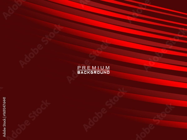 Fototapeta Abstract background of wavy lines in red color. Modern design for banner, card, web design, banner, certificate, etc.