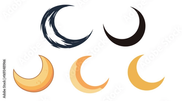 Obraz Crescent Moon Icon – Vector Illustration Design