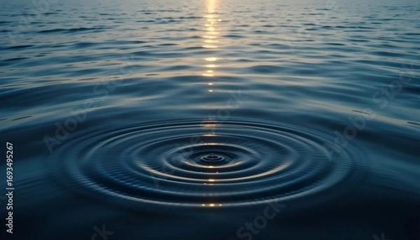 Fototapeta Where the sea meets silence… a single ripple awakens eternity.