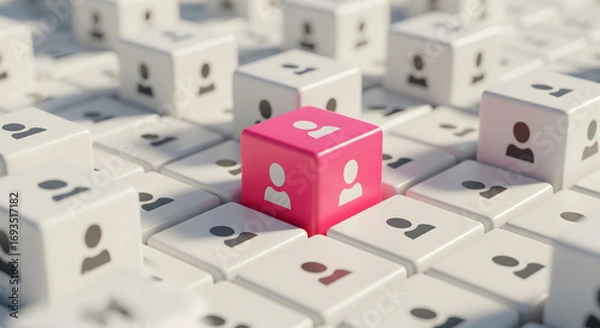 Obraz Stand out from the crowd finding your unique person in a sea of people icons